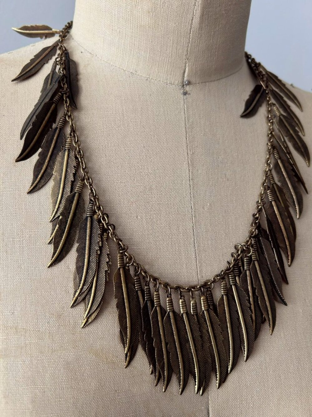 Rustic Feather Chain Necklace - Picture 2 of 5